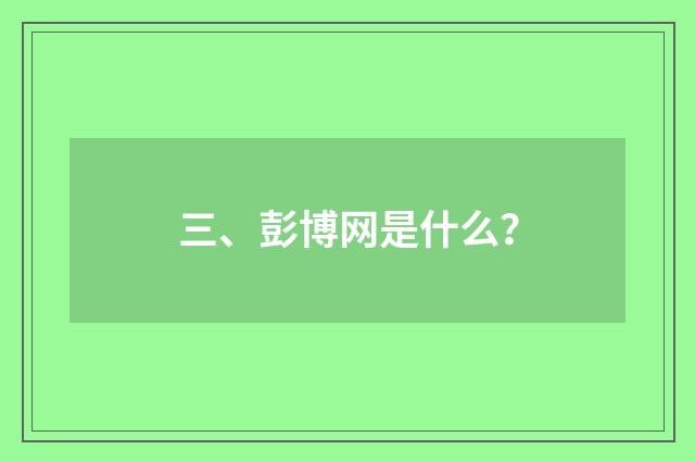 三、彭博网是什么？