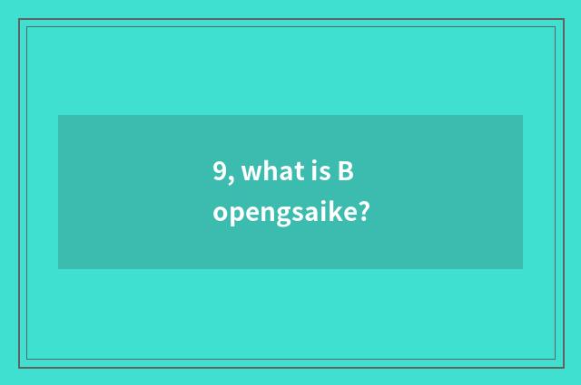 9, what is Bopengsaike?
