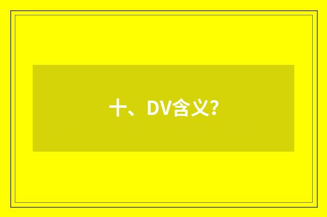 十、DV含义?