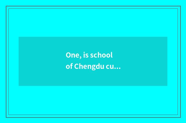 One, is school of Chengdu culture art tuitional?