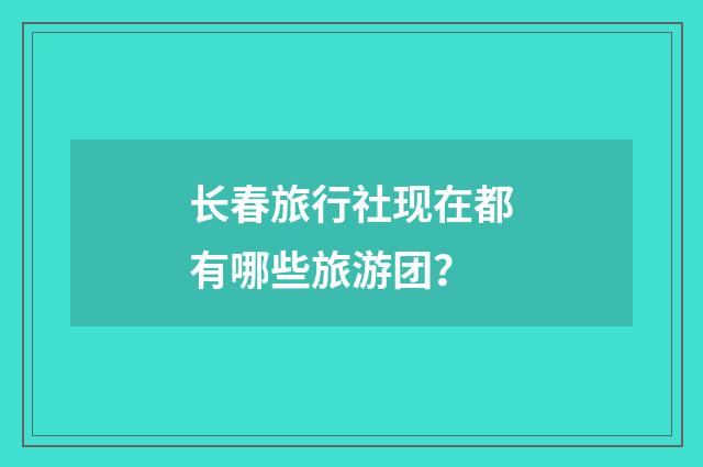 长春旅行社现在都有哪些旅游团?