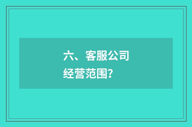 六、客服公司经营范围?