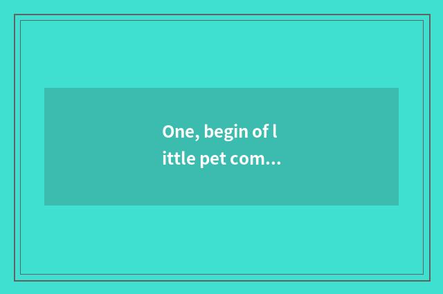 One, begin of little pet composition?
