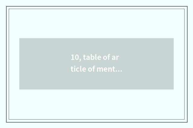 10, table of article of mental health of high school student?