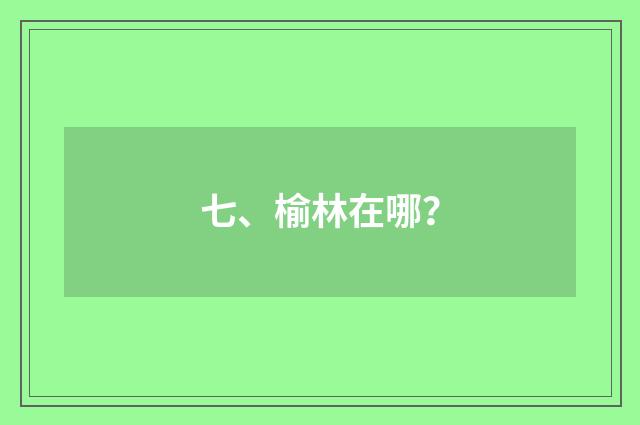 七、榆林在哪？