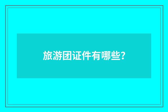 旅游团证件有哪些？