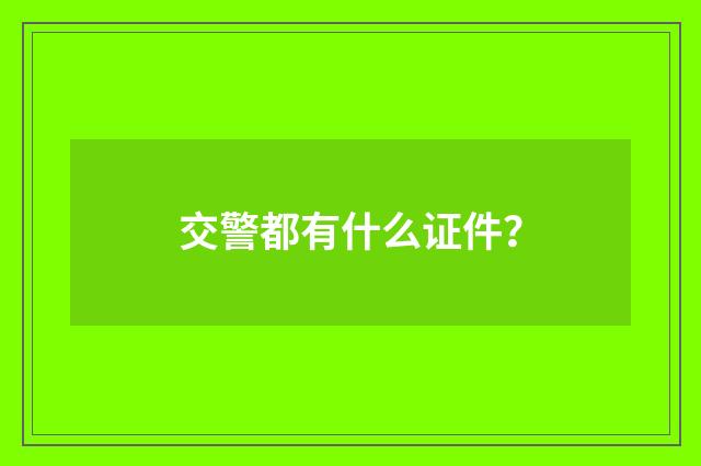 交警都有什么证件?