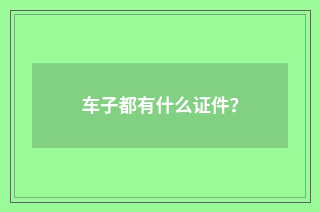 车子都有什么证件?