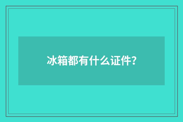 冰箱都有什么证件?