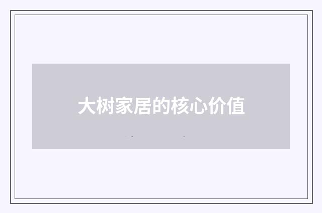 大树家居的核心价值