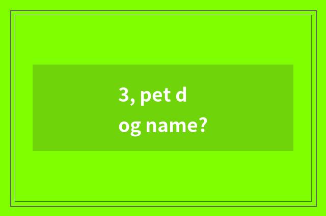 3, pet dog name?