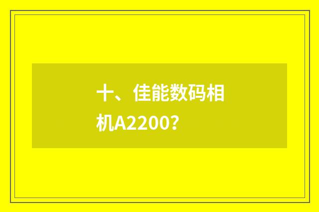 十、佳能数码相机A2200？