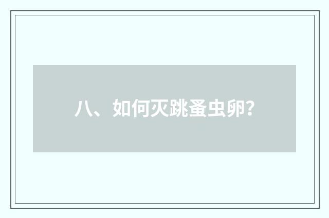 八、如何灭跳蚤虫卵？