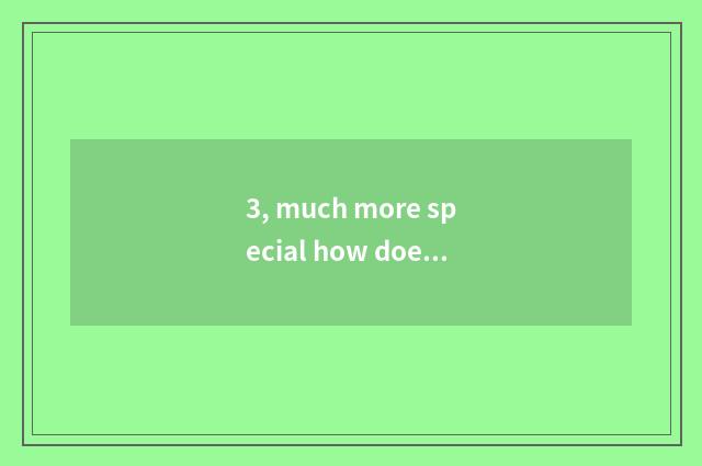 3, much more special how does software stand?