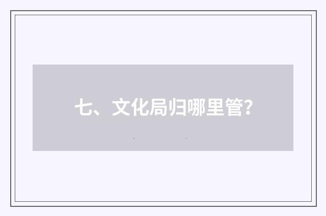 七、文化局归哪里管?