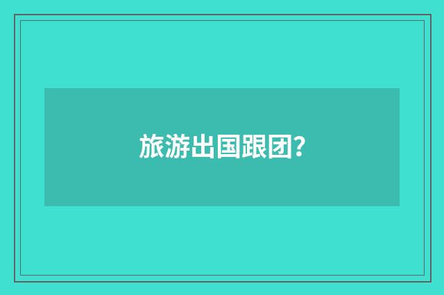 旅游出国跟团？