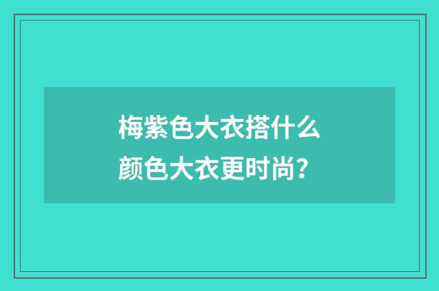 梅紫色大衣搭什么颜色大衣更时尚?