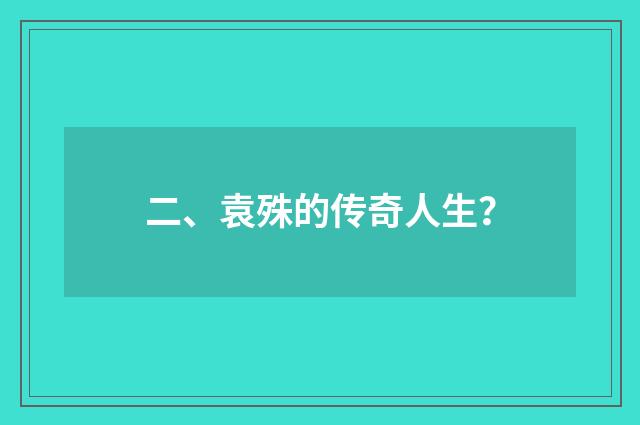 二、袁殊的传奇人生？