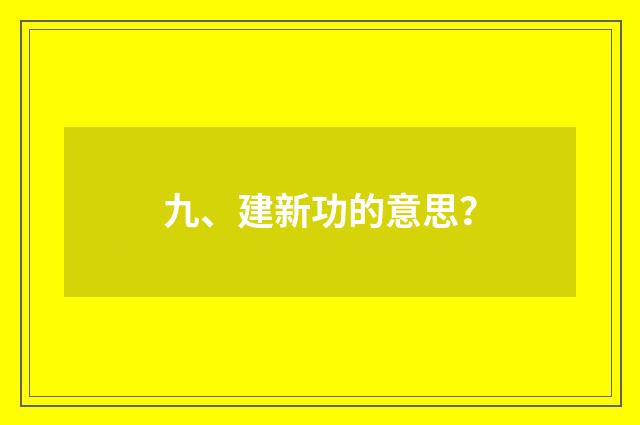 九、建新功的意思?