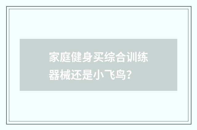 家庭健身买综合训练器械还是小飞鸟?