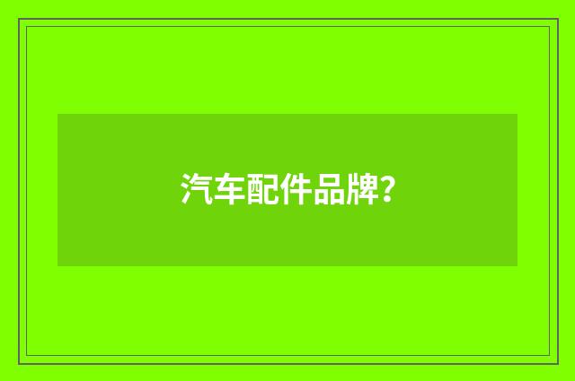 汽车配件品牌?