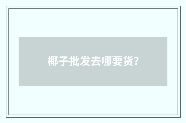 椰子批发去哪要货?