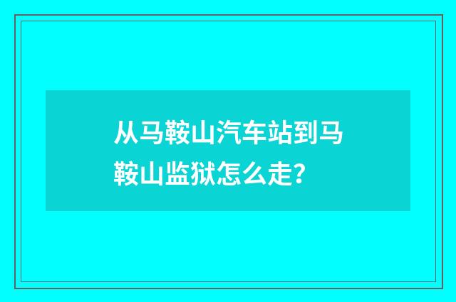 从马鞍山汽车站到马鞍山监狱怎么走?