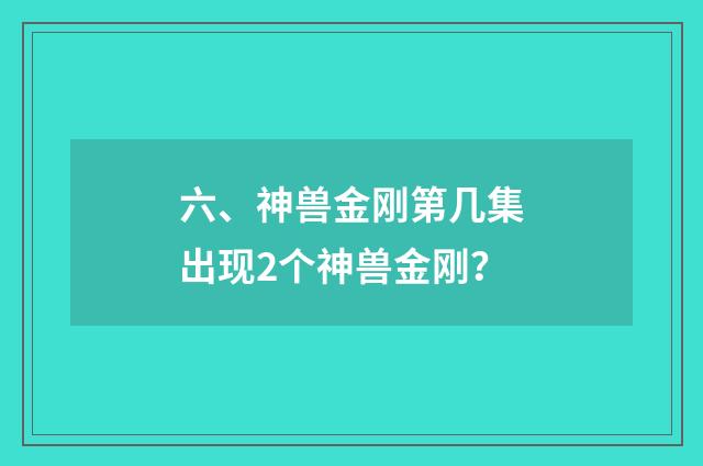 六、神兽金刚第几集出现2个神兽金刚？