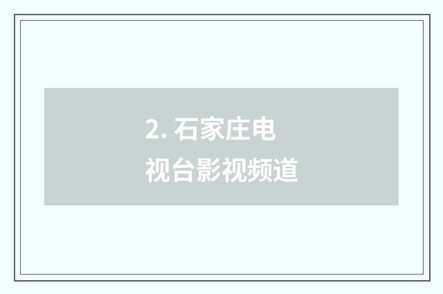 2. 石家庄电视台影视频道