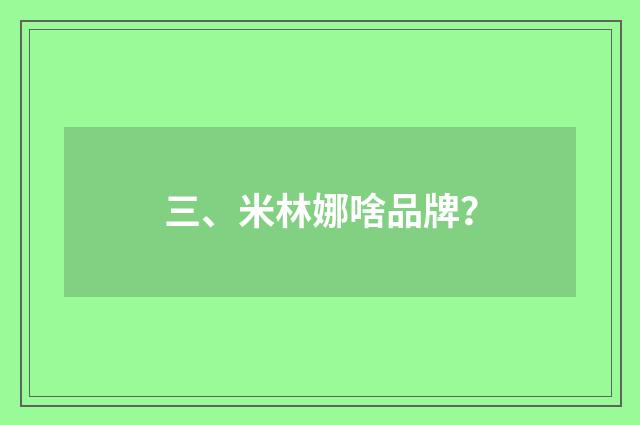 三、米林娜啥品牌?