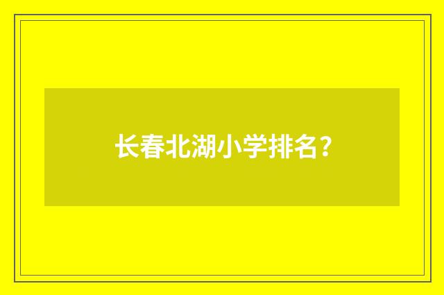 长春北湖小学排名?