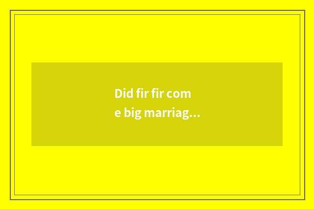 Did fir fir come big marriage of fir of big ending fir?