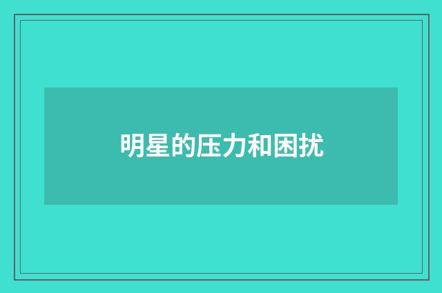 明星的压力和困扰