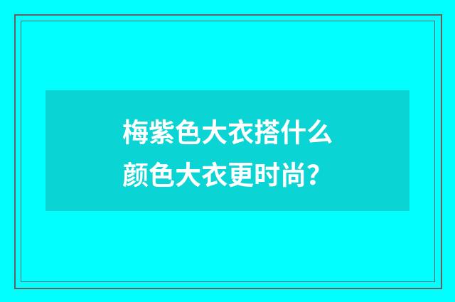 梅紫色大衣搭什么颜色大衣更时尚？