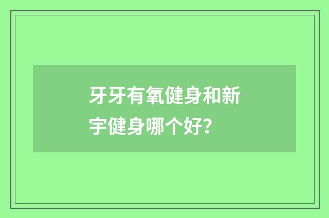 牙牙有氧健身和新宇健身哪个好?