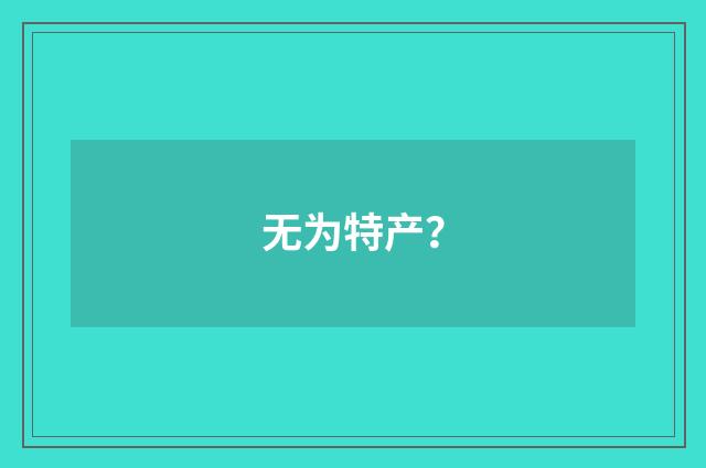 无为特产?