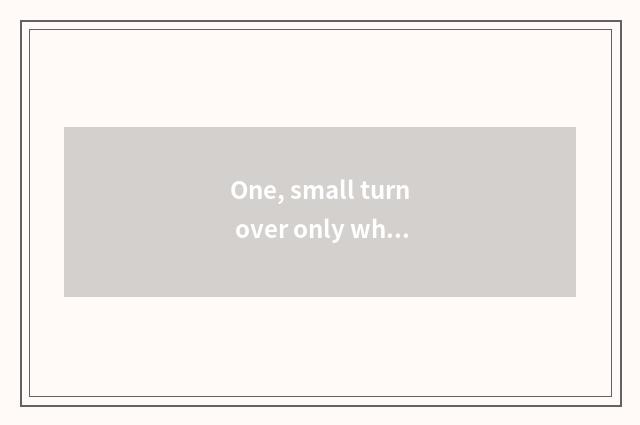 One, small turn over only which expensive?