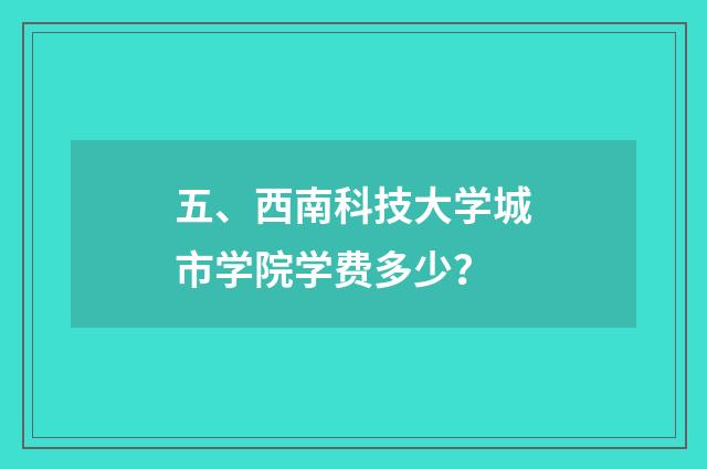 五、西南科技大学城市学院学费多少?