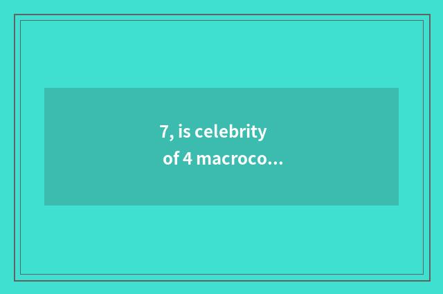 7, is celebrity of 4 macrocosm culture those 4 respectively?