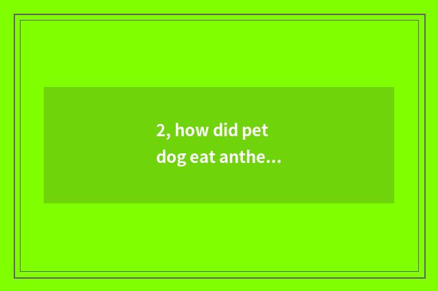 2, how did pet dog eat anthelmintic excessive to do?