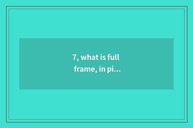 7, what is full frame, in picture and big picture camera?