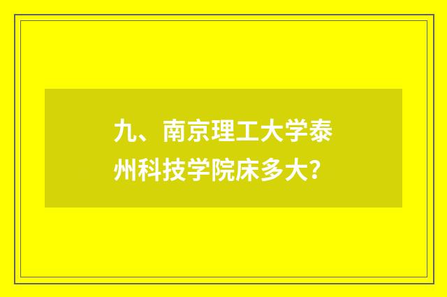 九、南京理工大学泰州科技学院床多大?