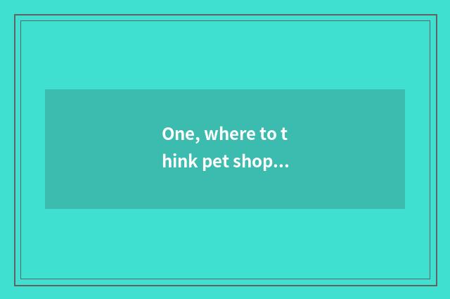 One, where to think pet shop to groom?