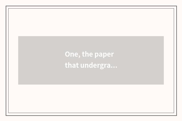 One, the paper that undergraduate mental health teachs?
