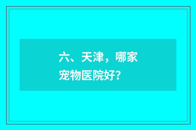 六、天津，哪家宠物医院好？