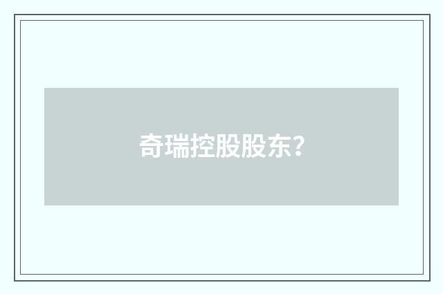 奇瑞控股股东?