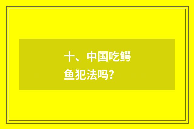 十、中国吃鳄鱼犯法吗?