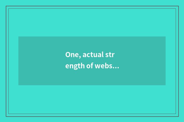 One, actual strength of website of which finance and economics is abundant? Webs