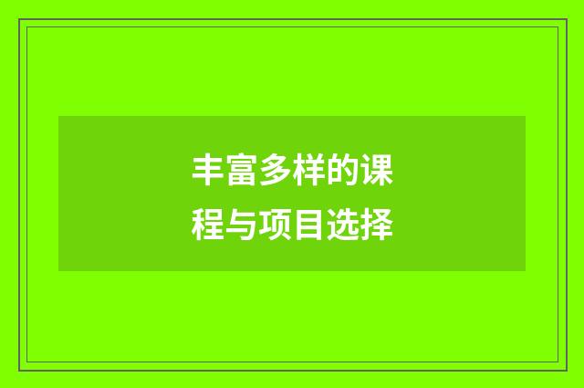 丰富多样的课程与项目选择