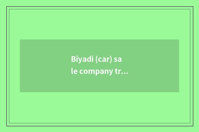 Biyadi (car) sale company treatment?